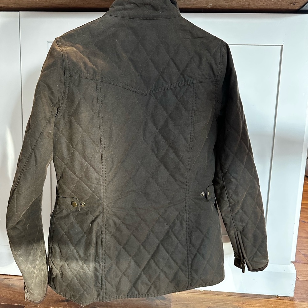 Authentic Barbour women’s waxed jacket with the original Barbour Tartan. - Picture 3 of 5